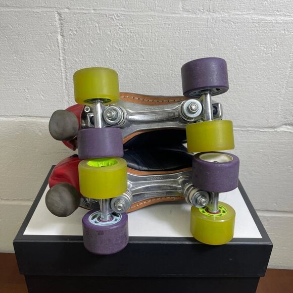 Vintage Riedell 595 Roller Skates Black Leather Lace up Men's Size 5 Made USA - Picture 10 of 13